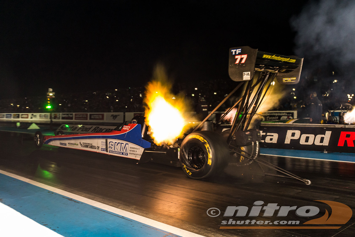 night flames at santa pod